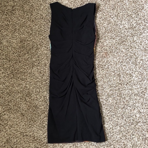 Nicole Miller Brown and Blue Sheath Dress - Picture 4 of 4